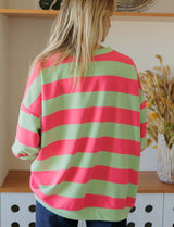 Green & fuchsia Sunso sweatshirt
