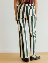 Aldo ecru & green striped jeans