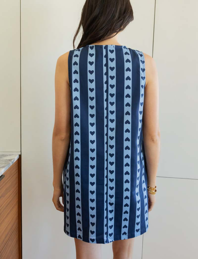 Robe bleue & coeurs Osma