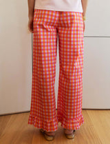 Pantalon vichy rose & orange Gasty