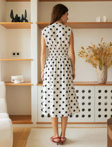 Robe blanche à pois noirs Novy