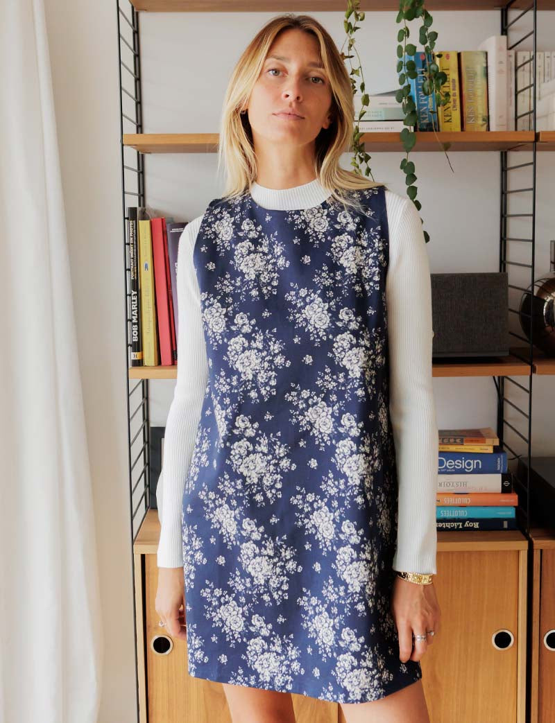 Robe marine fleurie Rini