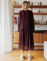 Burgundy leopard-print dress Maeva