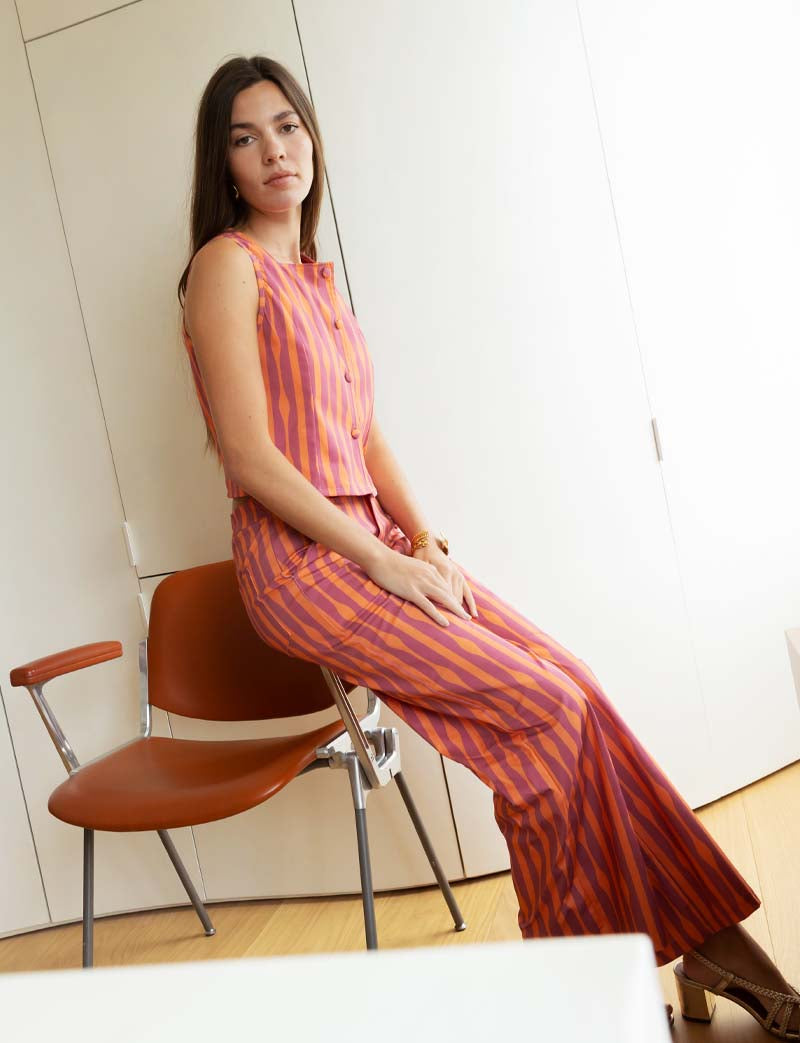 Top orange & violet Clarita