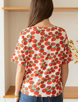 T-shirt blanc & tomates Rafael