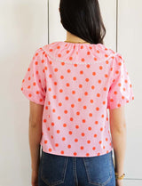 Blusa rosa con lunares rojos Sofi