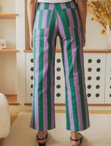Purple and Green Striped Jeans Roby