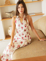 Natural-colored skirt & pink flowers Liaya