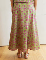 Alberta Green Floral Skirt