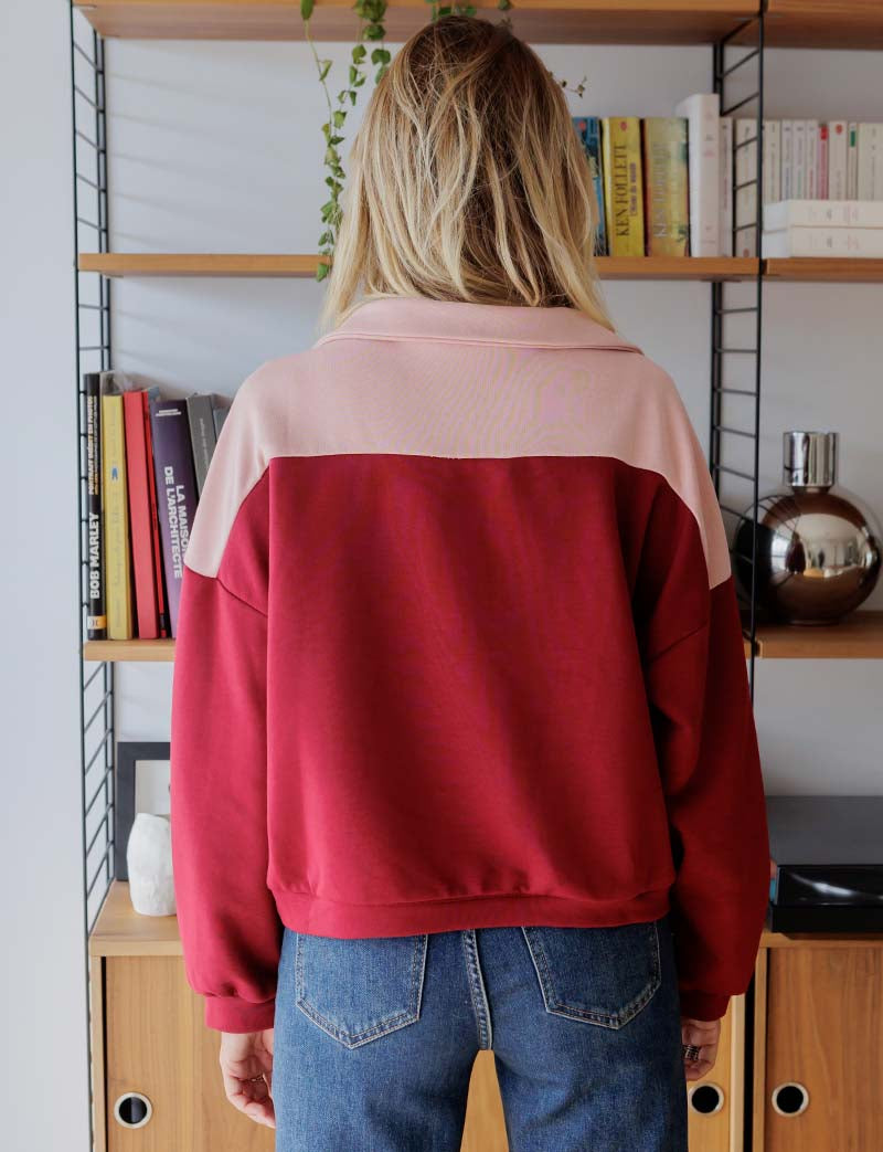Burgundy & pink Jones sweatshirt