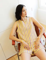 Top jaune & lilas Ansa