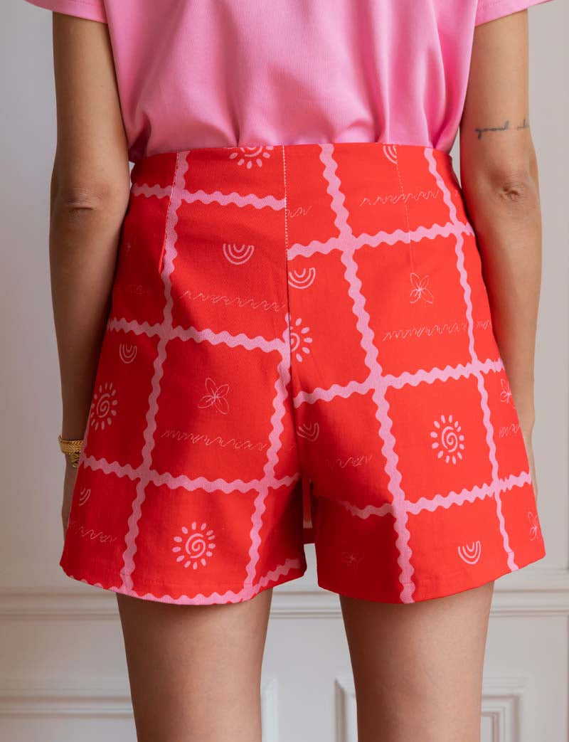Jupe short rouge Jara