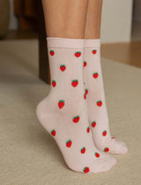Light pink socks & strawberries