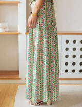 Camila Green Floral Skirt