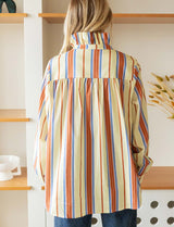 Yellow shirt with multi-colored stripes Gustava