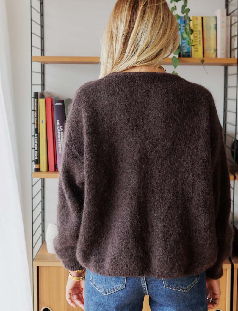 Pull marron Raymond