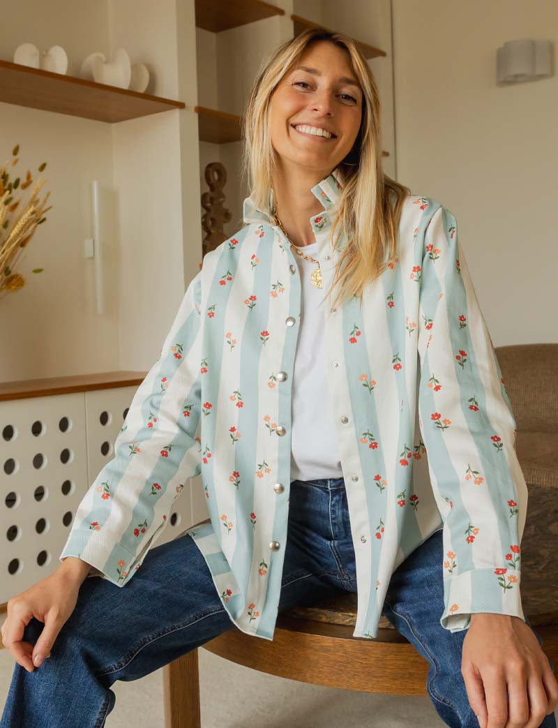Striped & Floral Jacket Denvy