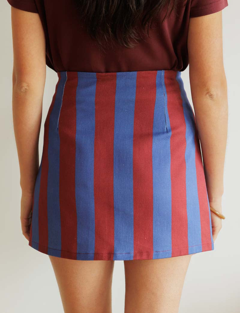 Jupe bordeaux & bleue Yali