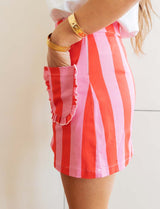 Pink and Red Striped Skirt Rania