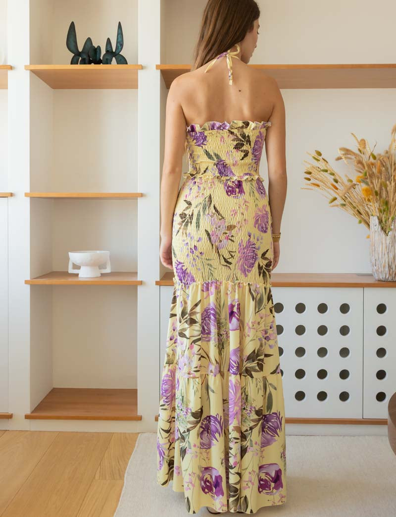 Robe jaune fleurie Mafalda