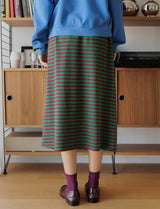 Green & burgundy Yago skirt