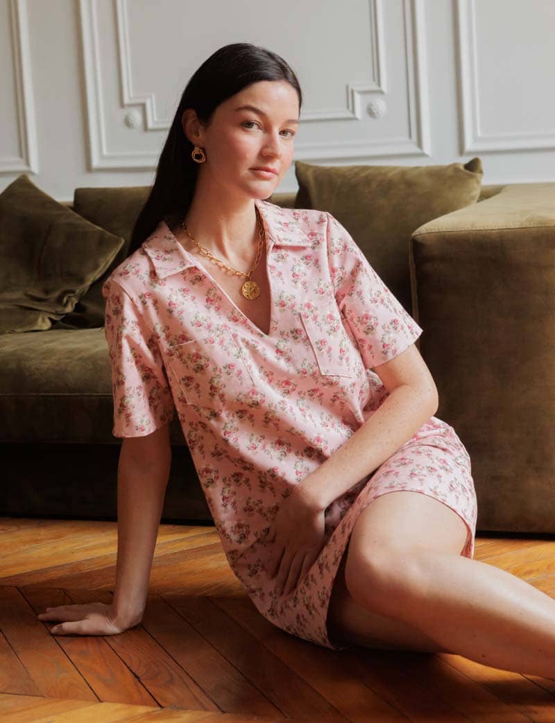 Robe rose fleurie Monett