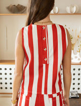 Red striped top Ansa