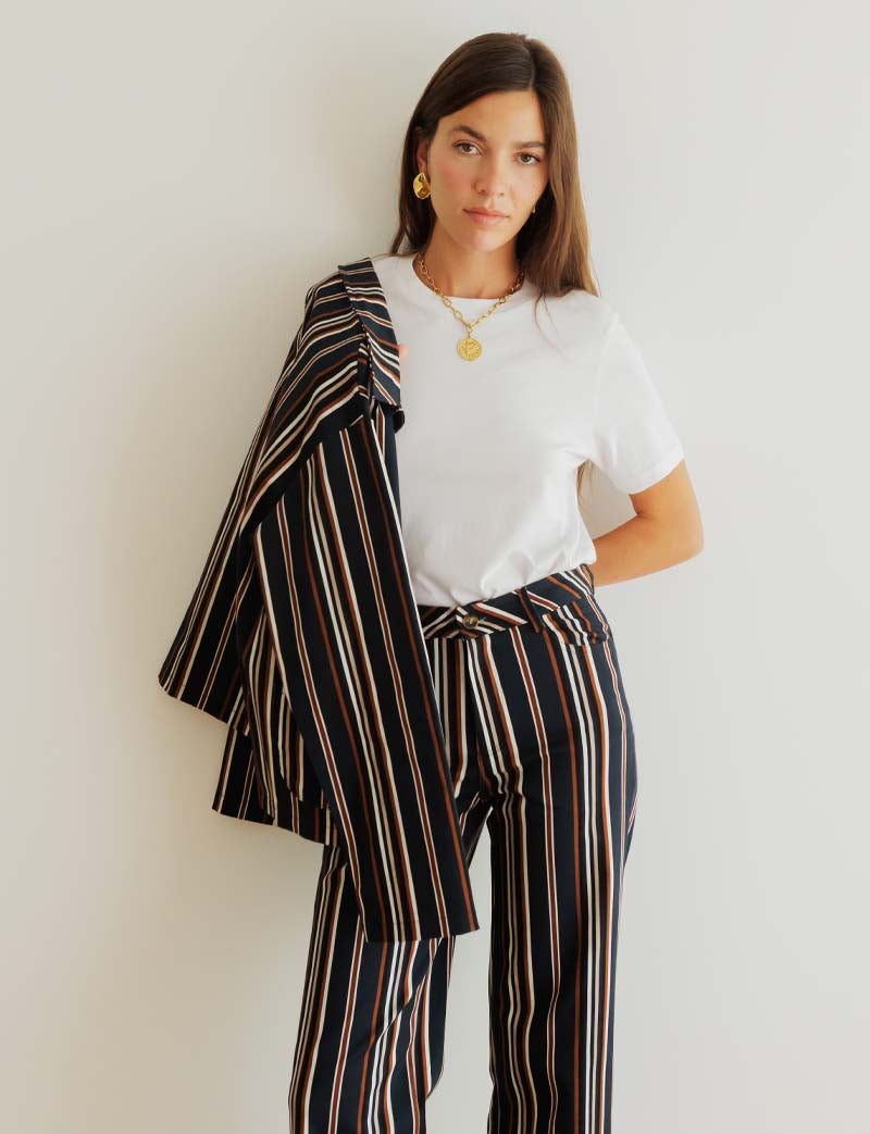 Renzo navy striped jeans