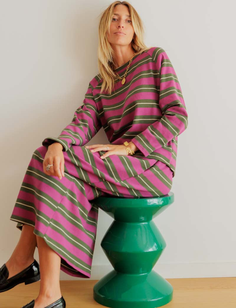 Yago olive & magenta skirt