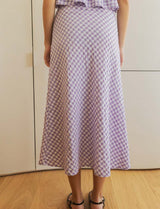 Jupe vichy lilas Marilou