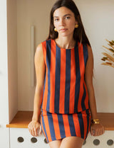 Jupe à rayures marine & orange Hely