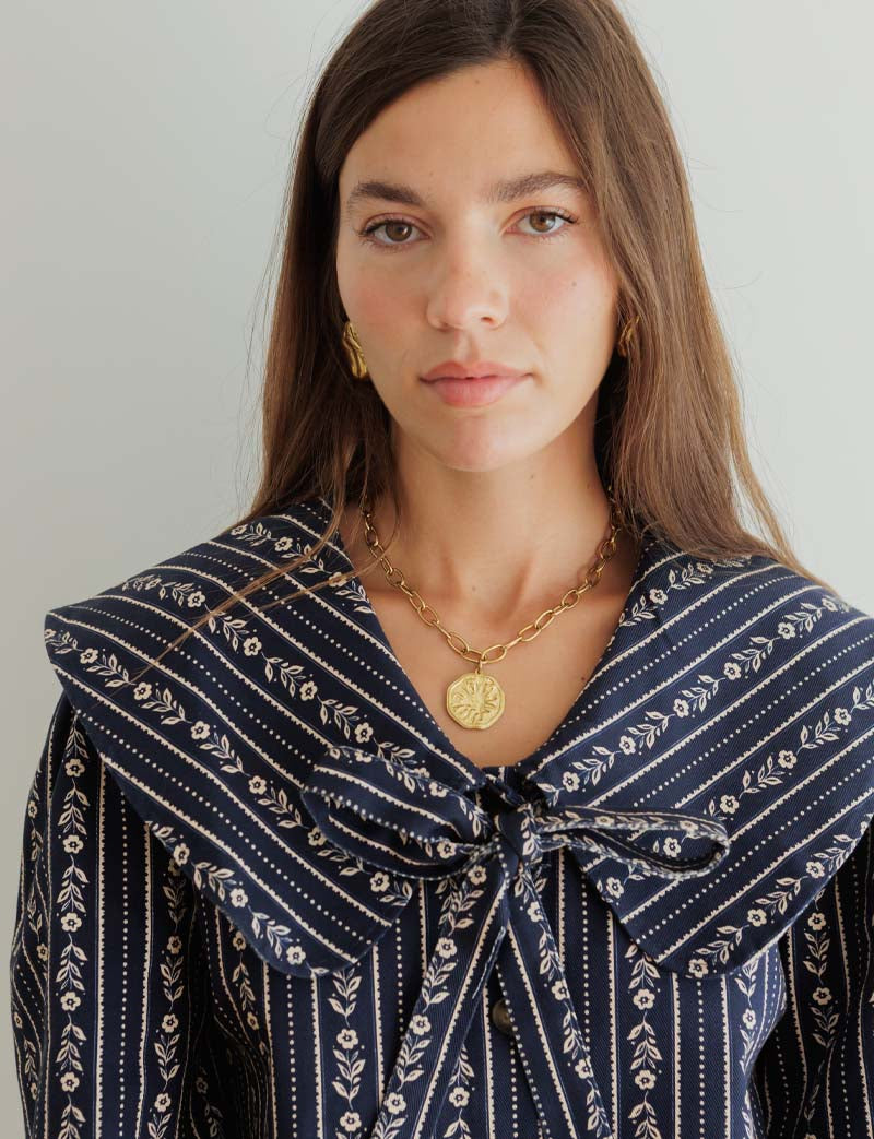 Mila navy floral dress