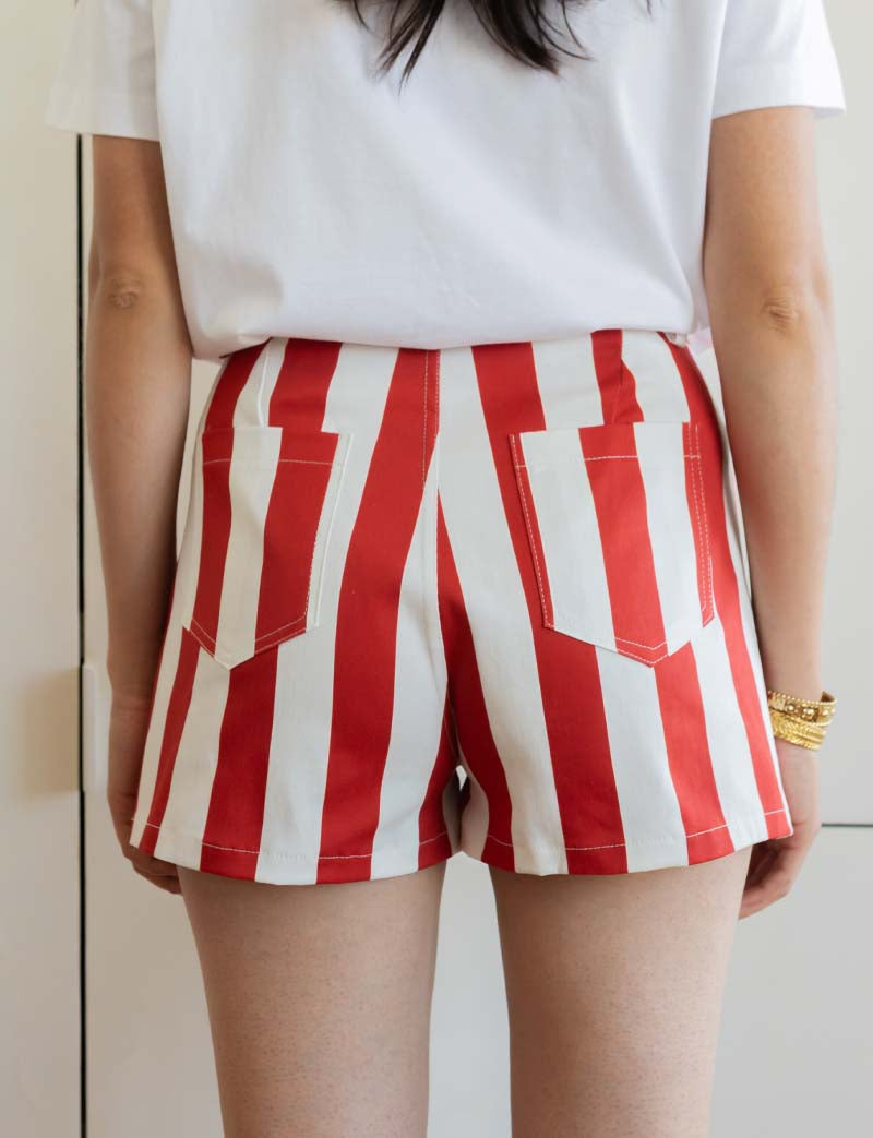 Short à rayures rouges Kevy