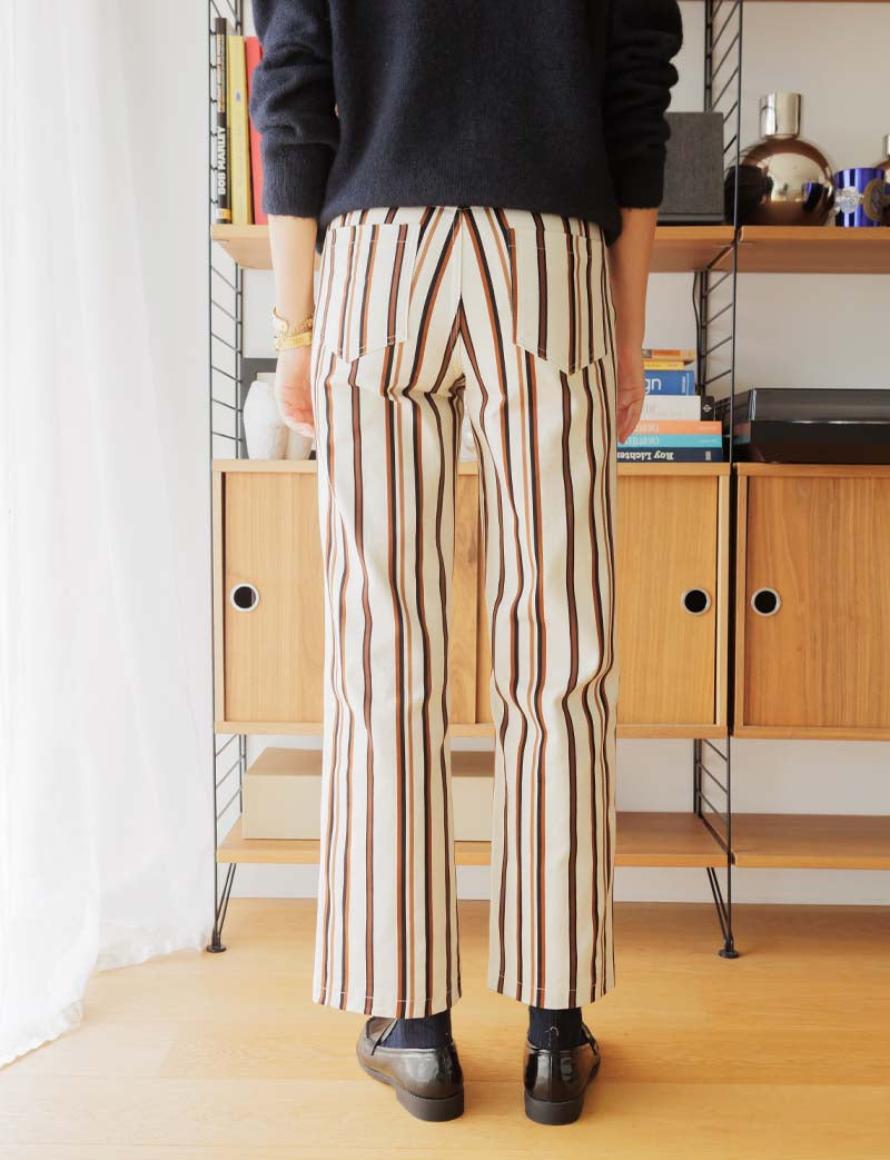 Ecru striped jeans Renzo