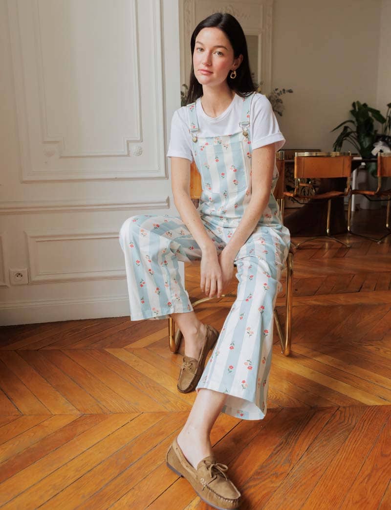 Salopette à rayures & fleurs Roey