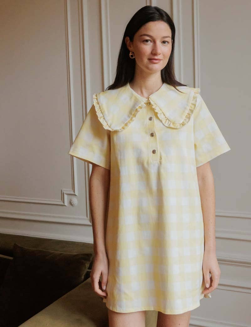 Robe vichy jaune Kivi