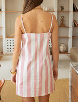 Robe à rayures roses Tela