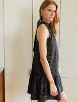 Robe noire à pois blancs Rosia