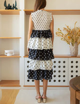 White and black polka dot Martim dress