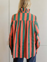 Chemise corail & verte Gustava