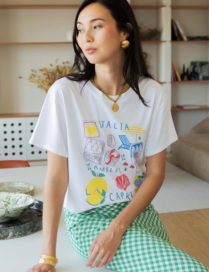 T-shirt blanc Italia