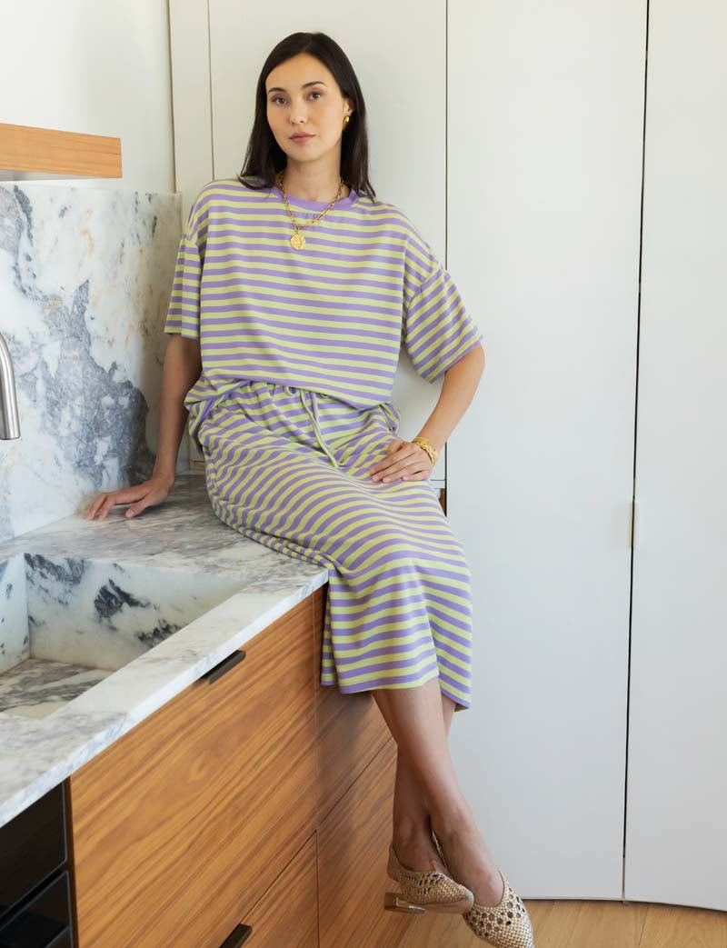 T-shirt vert & lilas Conrad