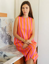 Robe à rayures roses & oranges Constanca