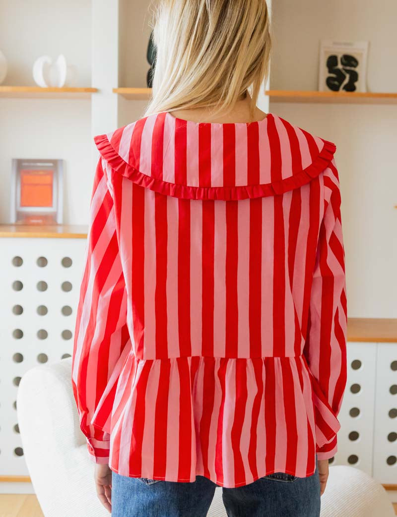 Red and Pink Lele Blouse