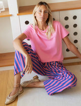 Gabin pink and blue striped pants