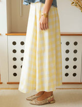 Jupe vichy jaune Yvelle