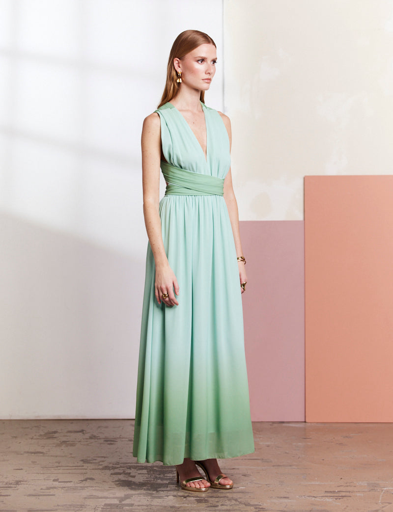 Blue and green Emina dress