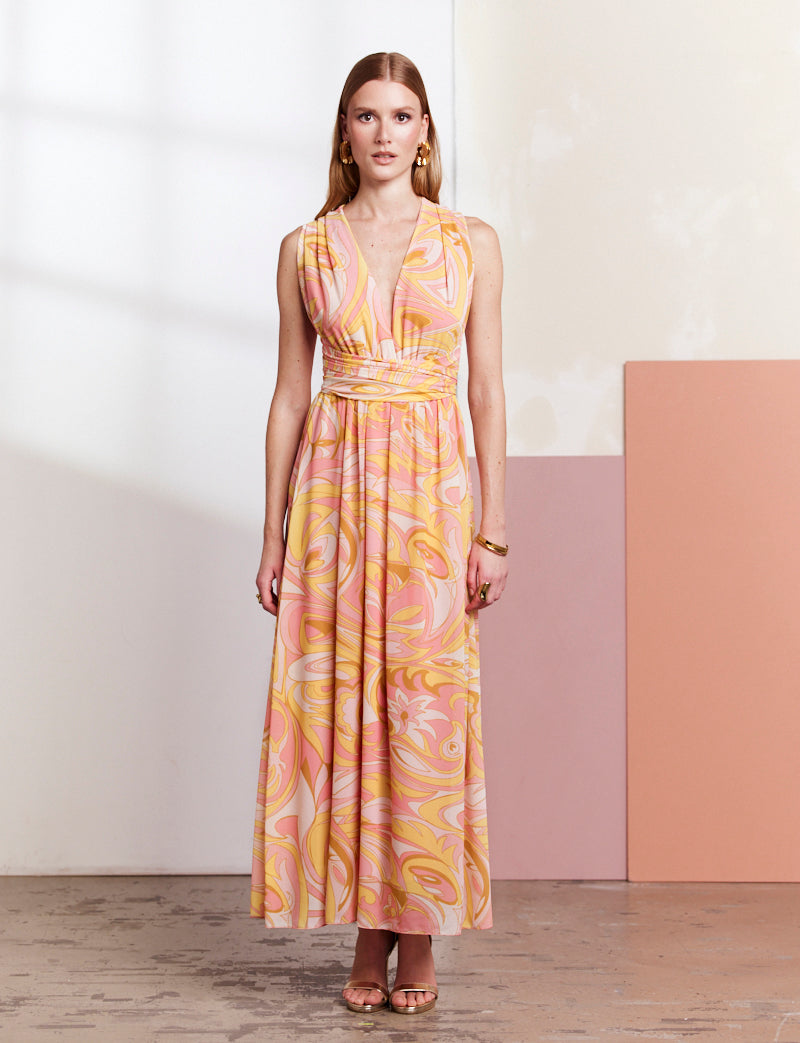 Pink and coral dress Emina