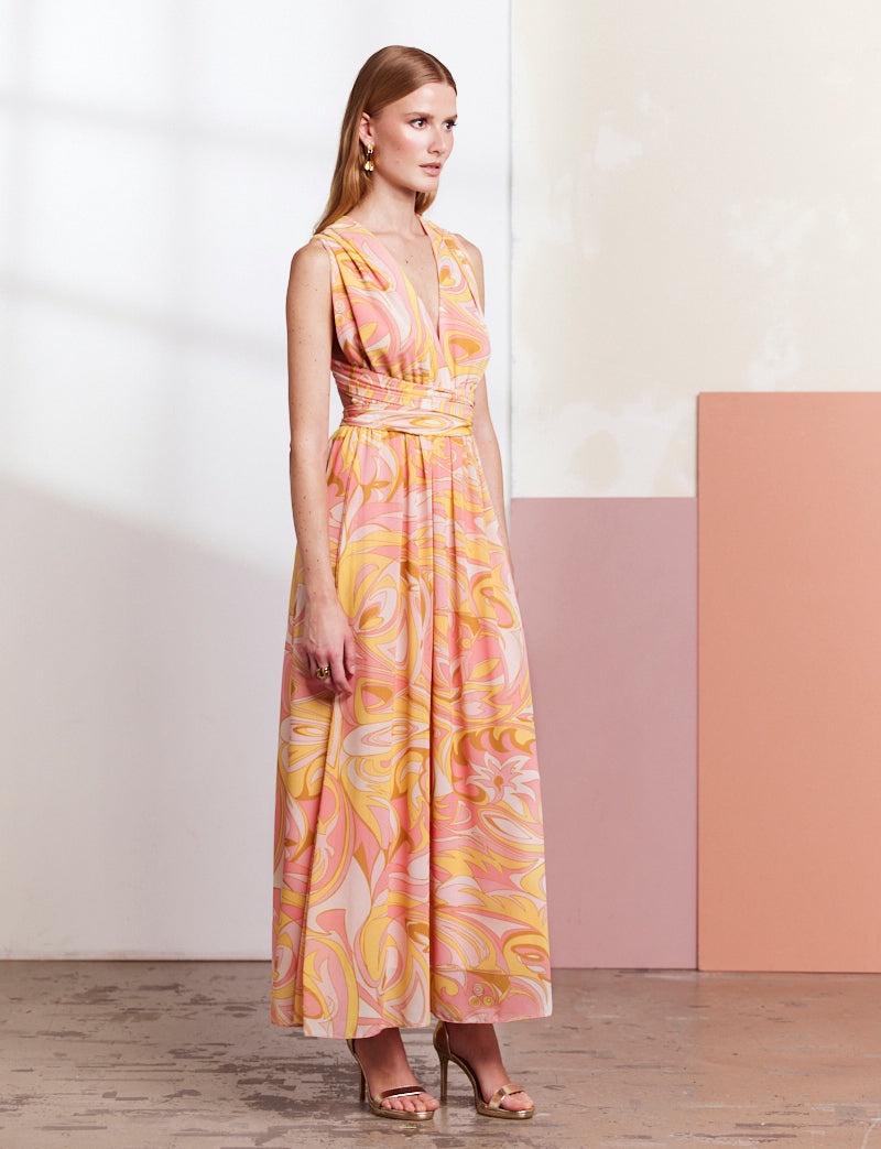 Pink and coral dress Emina