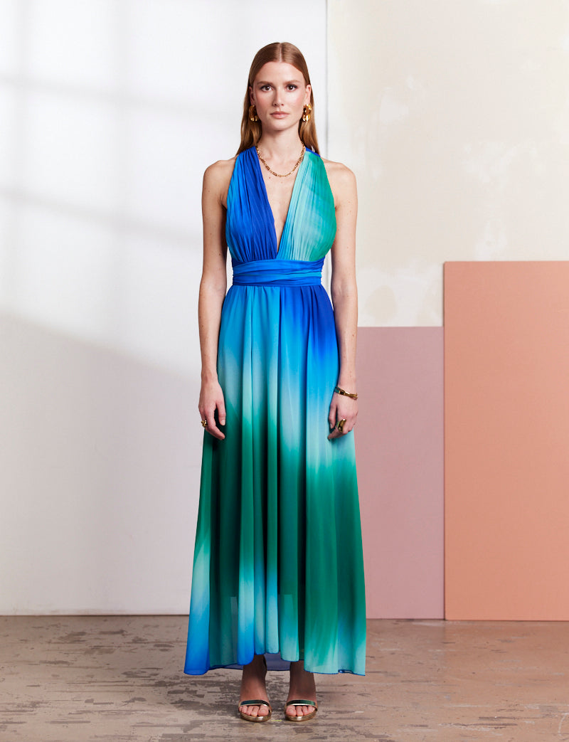 Blue and green Solina dress
